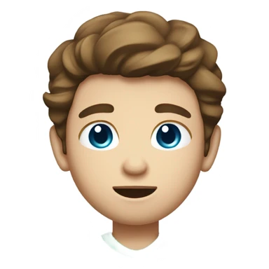 boy with brown hair and blue eyes. wearing a green shirt. holding an american football. from the chest up sticker