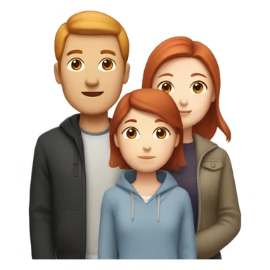 Mixed family that has a Korean dad, white mom with red hair, and teenage girl  sticker