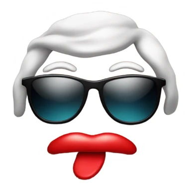 Poop wearing sunglasses with red lips sticker