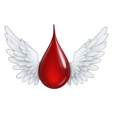 Blood drop with white wings sticker
