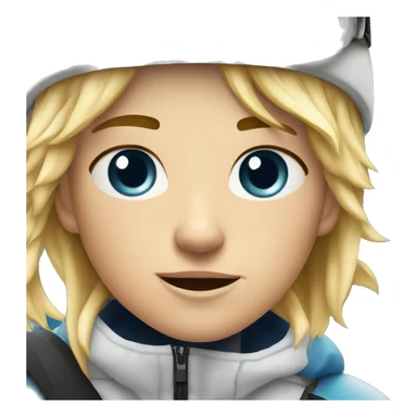 a 14 year old blond boy who hurts his knees while skiing sticker