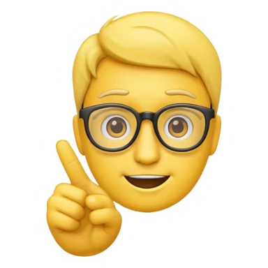 Create a emoji with the nerd emoji and a pointing up finger sticker