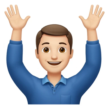 happy dad raising arms sticker