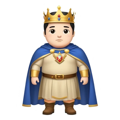 Full body of chubby Francisco I with black hair, royal king standing in royal attire with crown and cape sticker