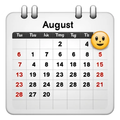 Emoji of calendar page for August 18 like📅 sticker
