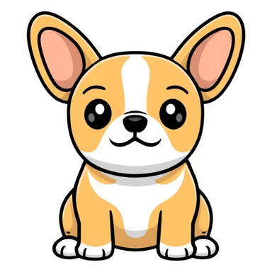 cute tan french bulldog head with characteristic facial features sticker
