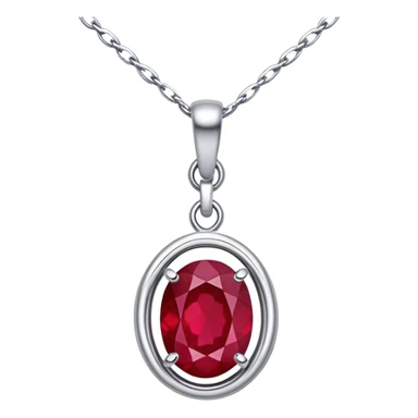 silver chain with a ruby pendant, undulating like moonlit water sticker