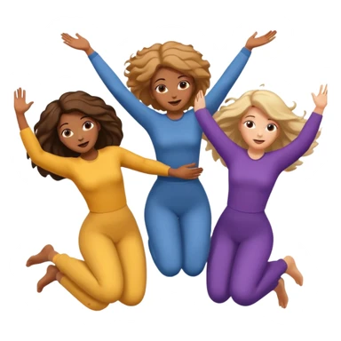 Three women falling sticker
