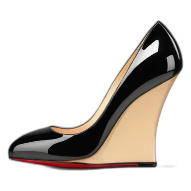 WEDGE heel LOUBOUTIN black PATENT sticker