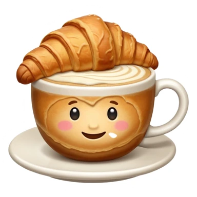 Croissant with cappuccino sticker