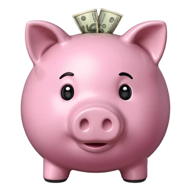 money in a piggy bank sticker
