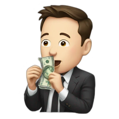 Elon musk eating money sticker