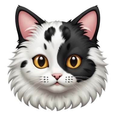 Cute cat black and white stain like a cow sticker