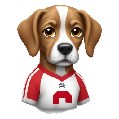 dog wearing ohio state jersey  sticker