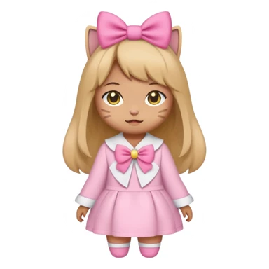 kawaii neko, cute outfit with bell sticker