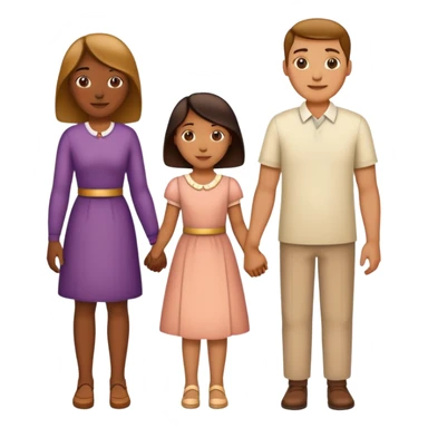 traditional family with two parents and two children holding hands sticker