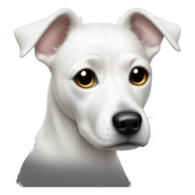 White Dog with black patches covering eyes sticker