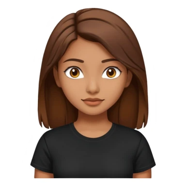 a pretty fair indian bratz girl with brown hair. with a black tshirt sticker