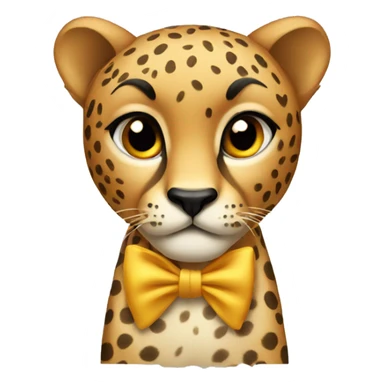 Cheetah wearing a bow  sticker