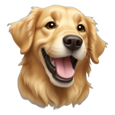golden retriever -jump-smile sticker