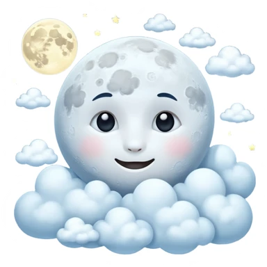 moon with clouds sticker