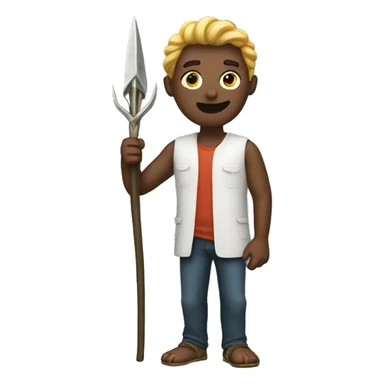 Man standing with a trident sticker