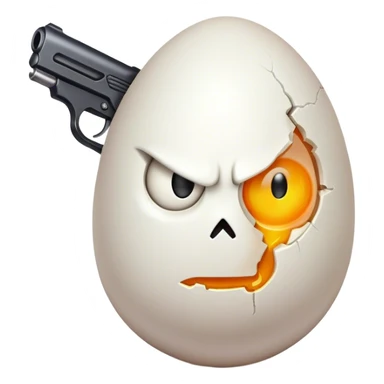 An evil egg with a pistol  sticker