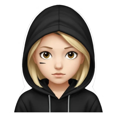 hacker girl with black hoodie sticker