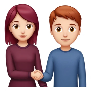 Burgundy haired girl holding boyfriends hand sticker