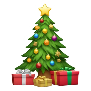 Christmas tree with gifts under  sticker