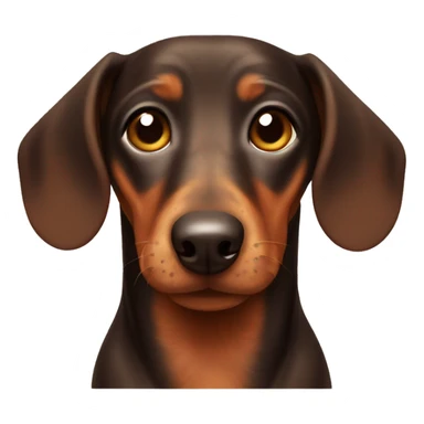 brown dachshund cute face sticker