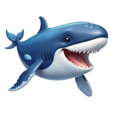 Cinematic Comical Humpback Whale Portrait Emoji, Head tilted dramatically with an exaggeratedly shocked expression, featuring a massive yet graceful body with wide, comically expressive eyes full of playful disbelief and animated pectoral fins, Simplified yet hilariously expressive features, highly detailed, glowing with a slightly sassy oceanic glow, high shine, dramatic yet playful, stylized with an air of cheeky marine mischief, soft glowing outline, capturing the essence of a meme-worthy humpback whale that looks ready to make waves with its hilariously dramatic antics! sticker