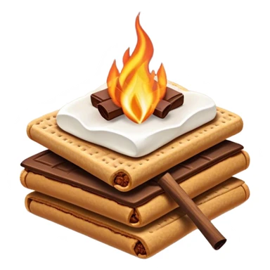 Realistic campfire smores sticker