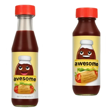 sauce bottle that says awesome sticker