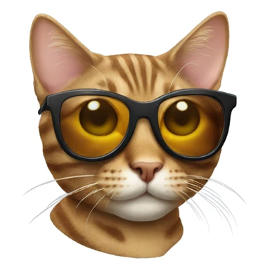 Tabby cat with sunglasses  sticker