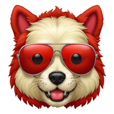 Zombie dog with red hair and sun glasses sticker