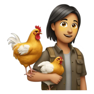 4 personne avec une poule sticker