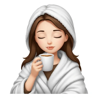 girl inside a blanket sipping coffee eyes closed sticker