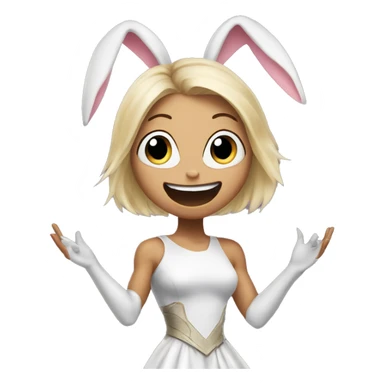 Alita worrior princess as a bunny cheering sticker