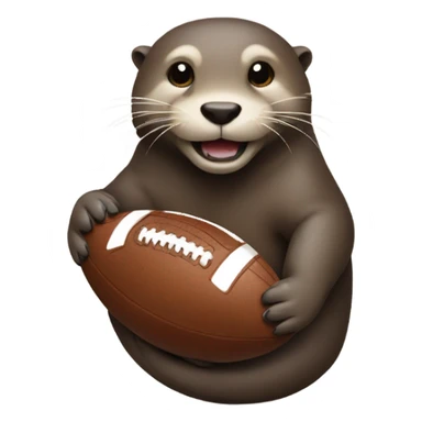 An otter holding a football  sticker