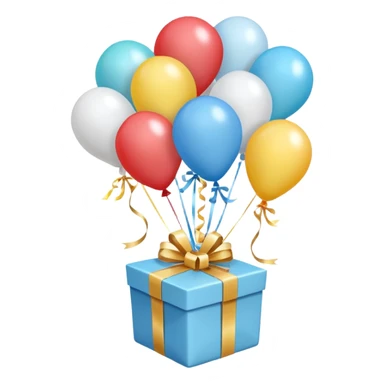 Please make light blue and white balloons too, make several and tie them to a gift, the gifts with the most balloons sticker