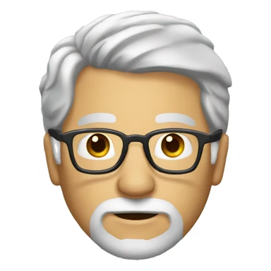 Mature man with gray hair and beard and glasses sticker