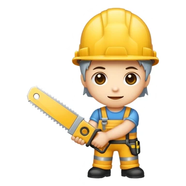 Testere related to İnşaat Aletleri, chibi emoji style, with glowing effects sticker