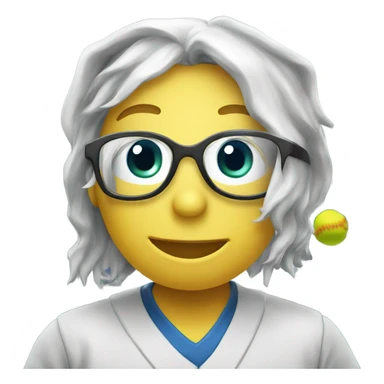 Softball in a scientific lab sticker