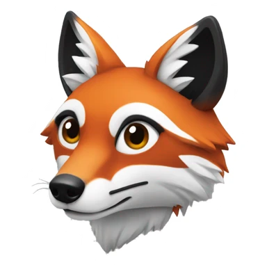 red fox with black and white accents sticker