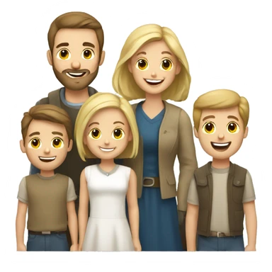 happy caucasian christian family sticker