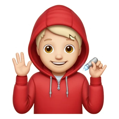 worm in a red hoodie sticker