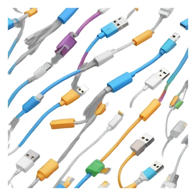 A lot of Unorganized usb cables sticker