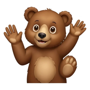 bear waving hello sticker