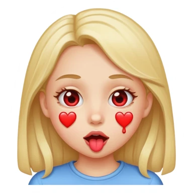 Girl drooling with heart eyes  sticker